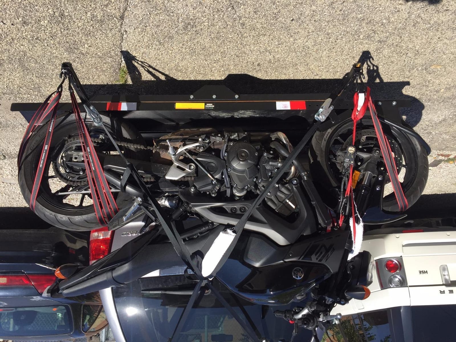 Goplus Motorcycle Hitch Carrier, 600LBS Motorcycle Carrier Hitch Mount with 2 Straps customer photo 1