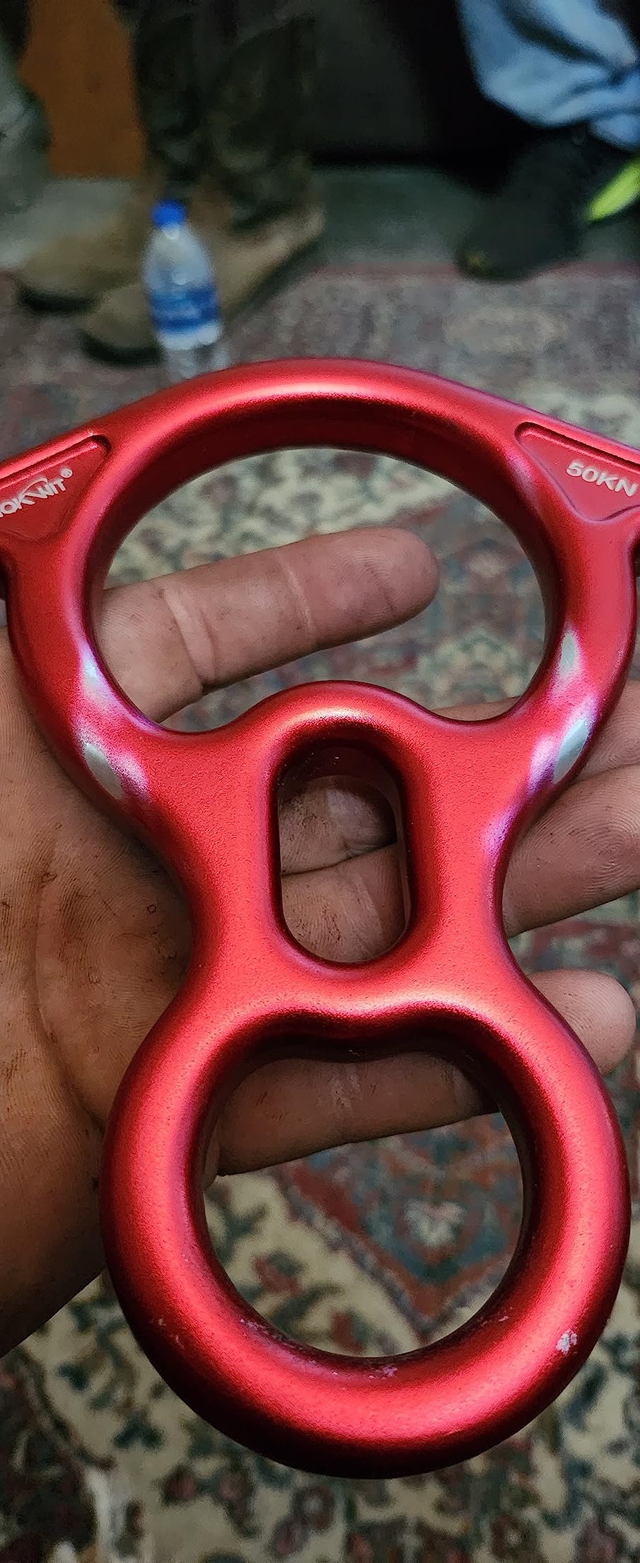 50KN Rescue Figure, 8 Descender Large Bent-Ear Belaying and Rappelling Gear Belay Device Climbing for Rock Climbing Peak Rescue 7075 Aluminum Alloy customer photo 2