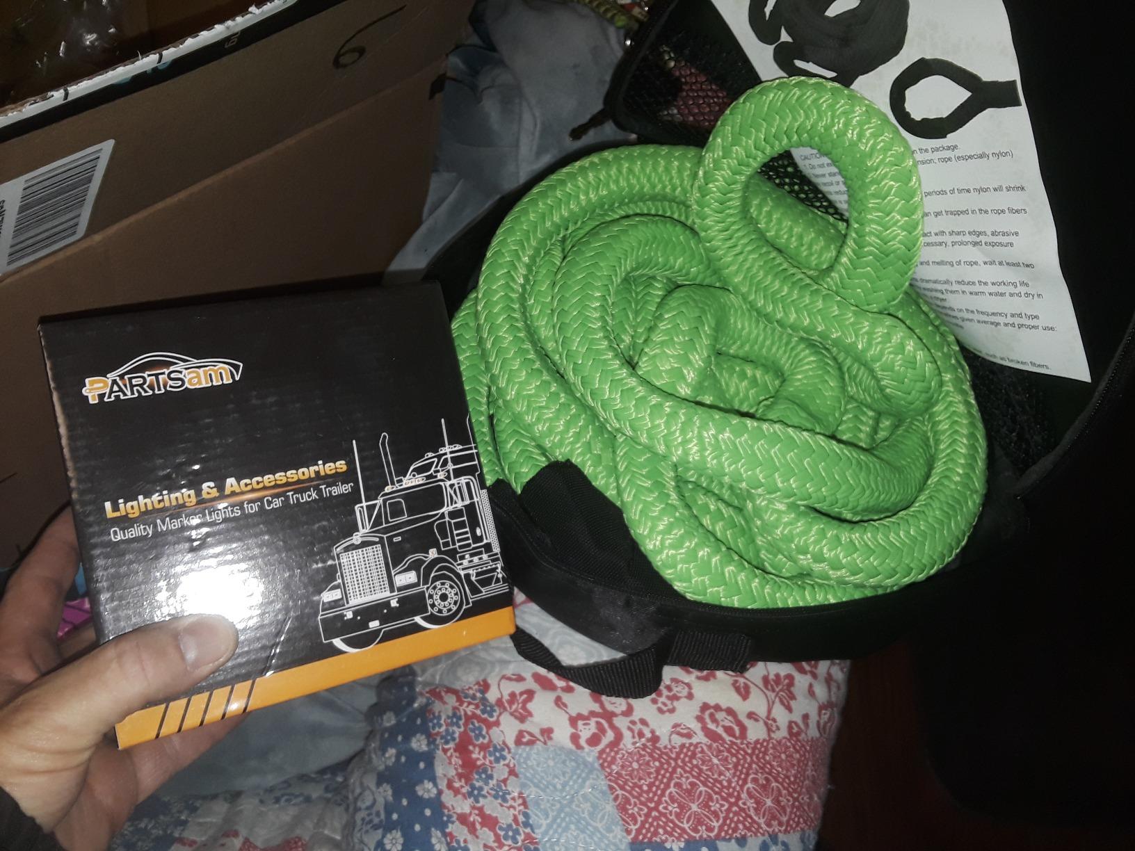 Grip 20 ft x 7/8 in Kinetic Energy Recovery Rope - Breaking Capacity: 21,970 lbs - Truck, ATV, Jeep, UTV, Tractor - Emergency, Towing, Offroad Recovery in Sand, Snow, Mud - Mesh Storage Bag customer photo 2