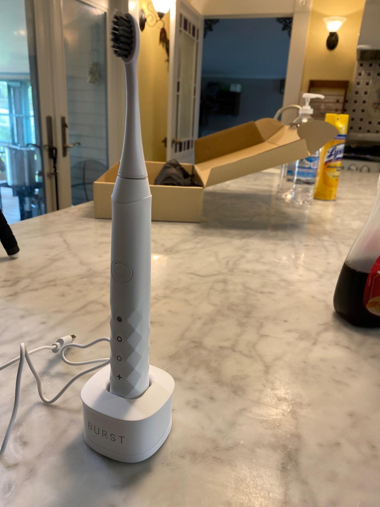 Burst Original Sonic Electric Toothbrush for Adults (White) | Soft Bristle | Rechargeable Electric Sonic Toothbrush | Deep Clean Stain & Plaque Removal | 3 Modes: Teeth Whitening, Sensitive & Massage customer photo 2