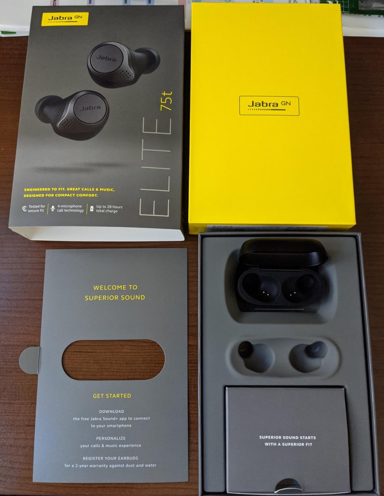 Jabra Elite 75t - True Wireless Earbuds with Charging Case, Titanium Black - Active Noise Cancelling Bluetooth Earbuds with a Comfortable, Secure Fit, Long Battery Life, Great Sound customer photo 1