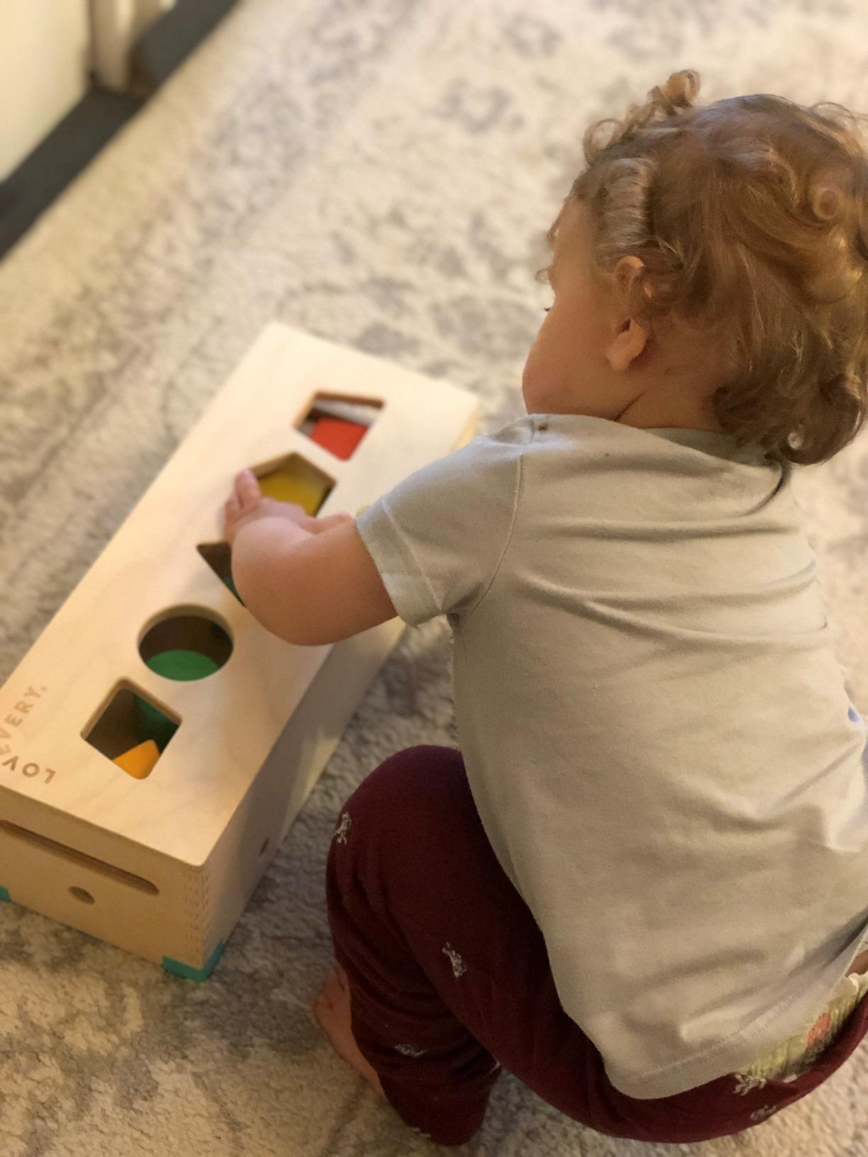 LOVEVERY | The Block Set | Solid Wood Building Blocks and Shapes + Wooden Storage Box, 70 Pieces, 18 Colors, 20+ Activities, Toddler Block Set and Converts into a Pull Car, Ages 12 to 48+ months customer photo 2