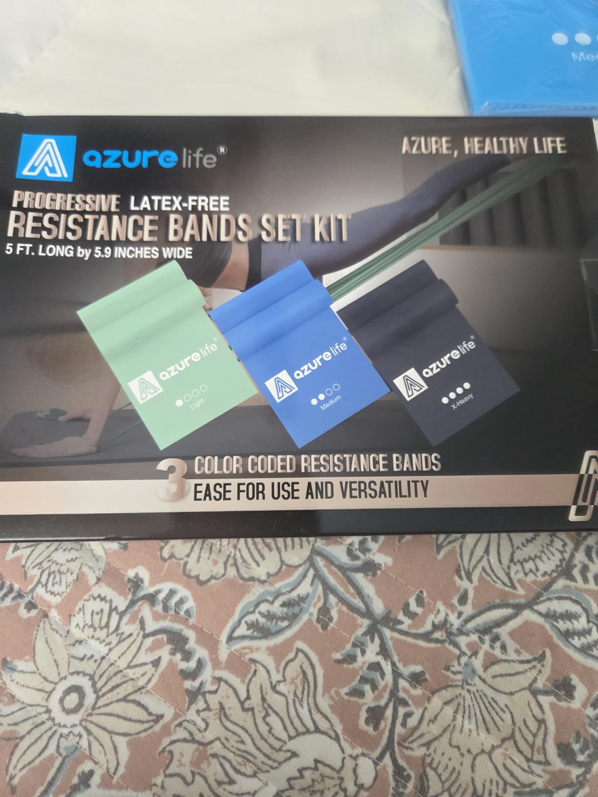 A AZURELIFE Resistance Bands, Professional Long Non-Latex Elastic Stretch Bands, Exercise Bands for Physical Therapy, Yoga, Pilates, Rehab, at-Home or The Gym Workouts, Strength Training customer photo 1