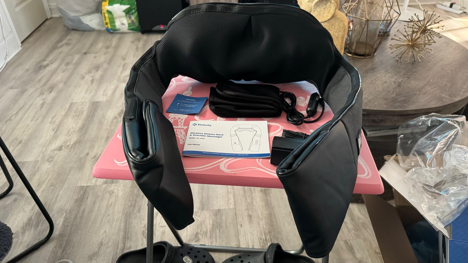 Etekcity FSA Eligible Cordless Neck Massager for Pain Relief Deep Tissue | HSA eligible, rechargeable shiatsu neck, back and shoulder massager with heat customer photo 1