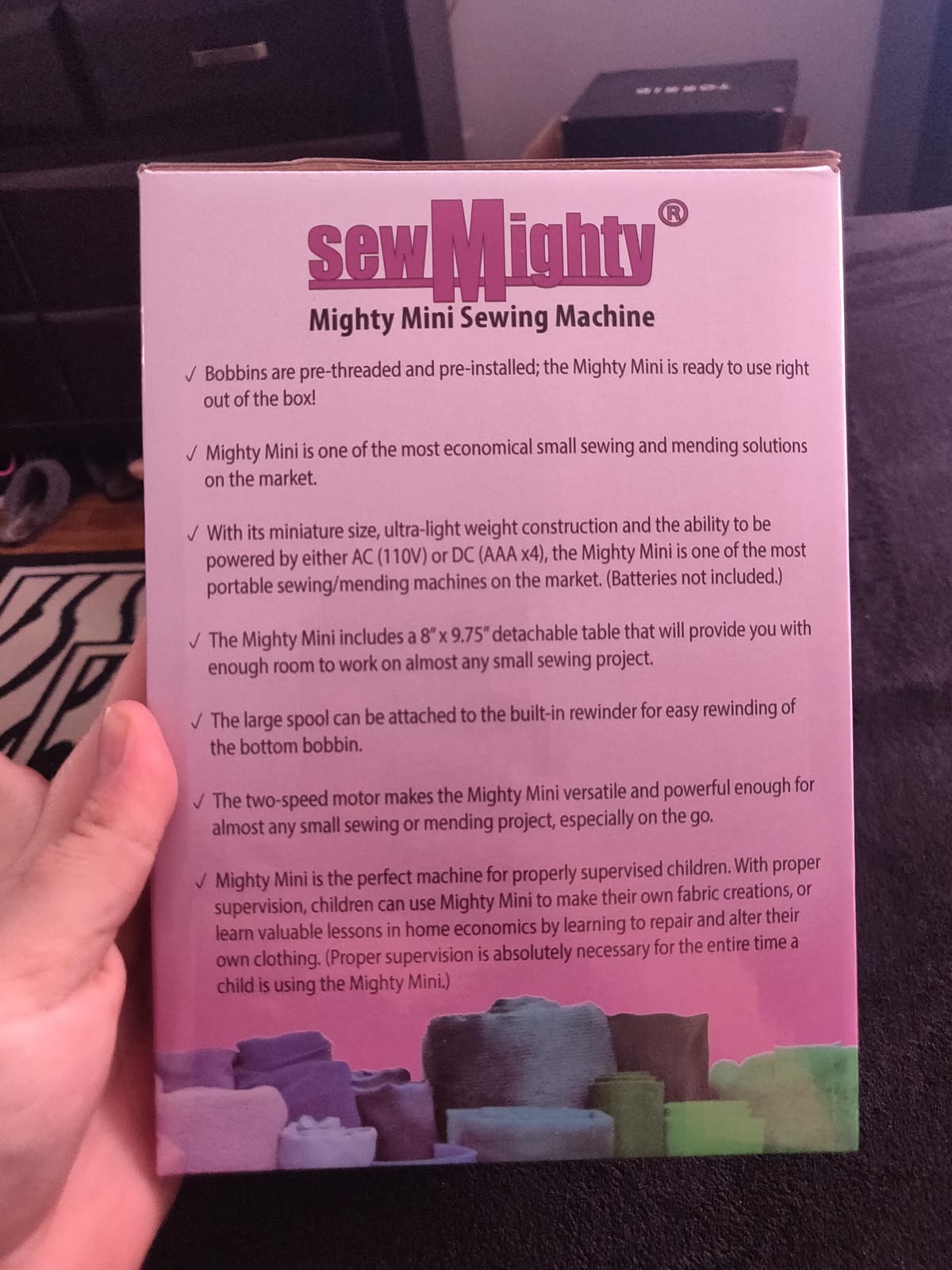 Mini Sewing Machine for Kids, Beginners, Travel & More- Portable, Battery Powered, use for Traveling, Quick Repairs, Small Projects & Children- Dual-Speed, AC & DC power, Foot Pedal & More customer photo 2