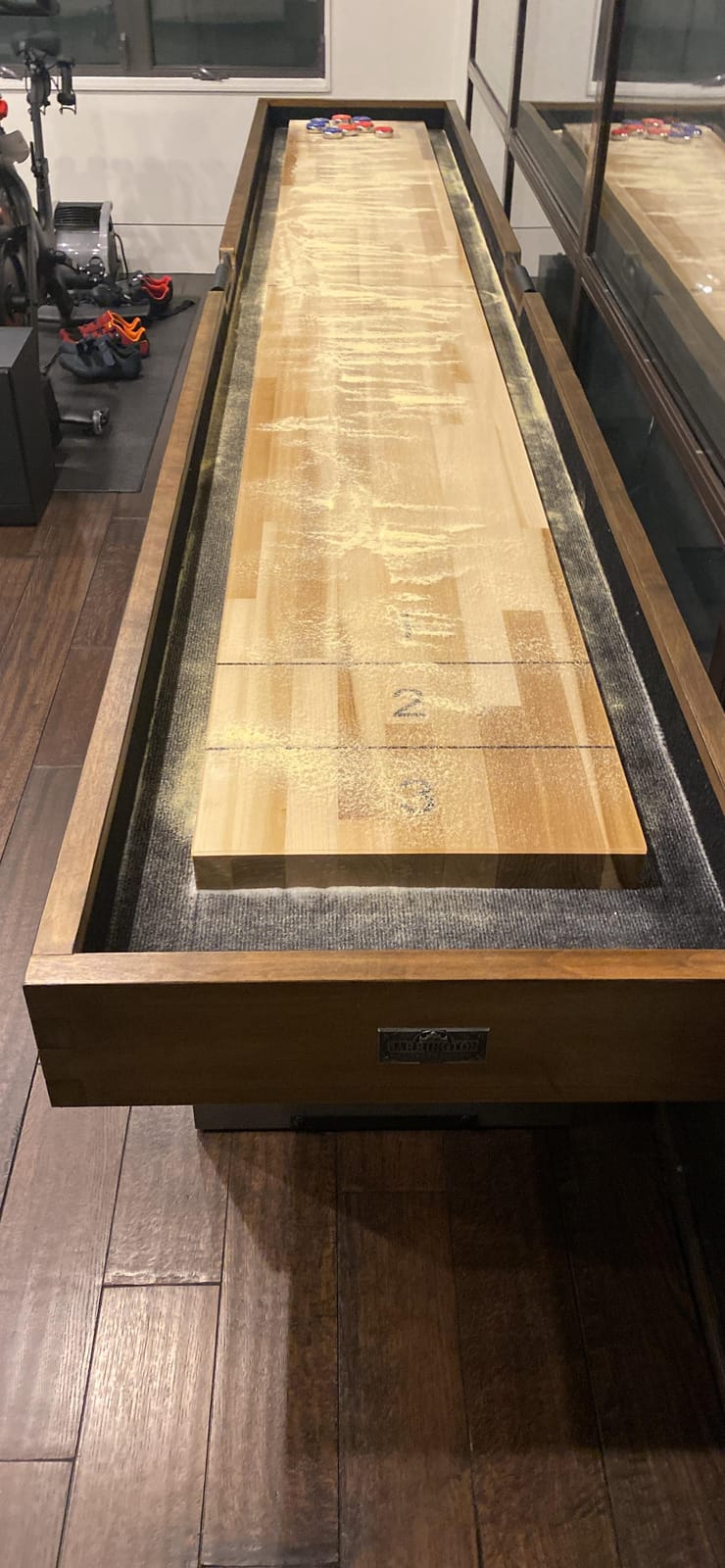 Barrington Urban Shuffleboard Table with Scratch-Resistant Playfield and 8-Puck Set customer photo 2