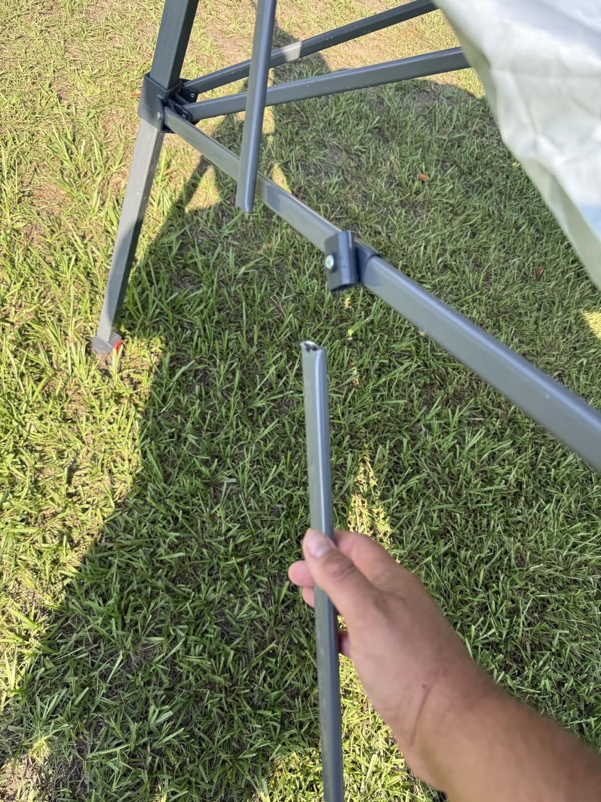 EAGLE PEAK 13x13 Pop Up Canopy Tent, Auto Extended Eaves, Gray customer photo 2