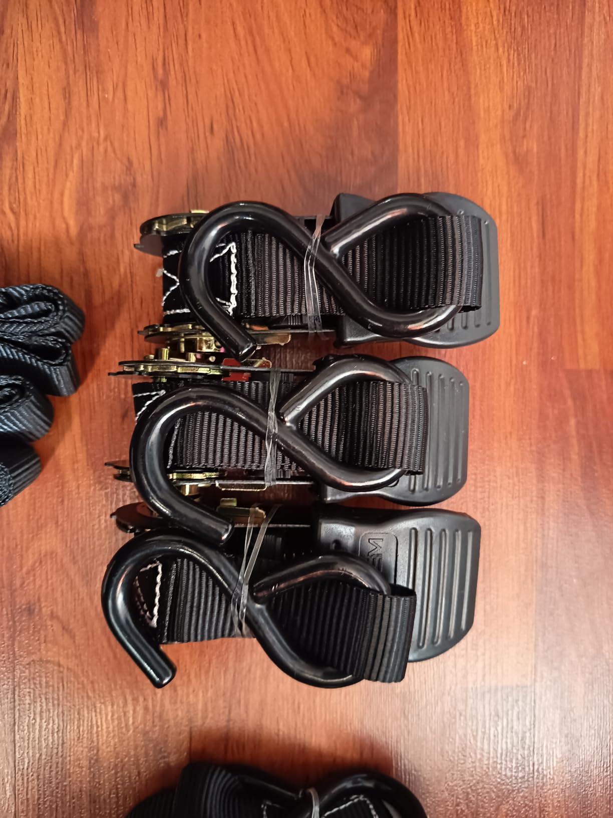 FORTEM Ratchet Straps - Tie Down Strap Set, 4 Pack, 1650lb Break Strength | Motorcycle Straps, Cargo Cam Buckles for Trucks, 15FT x 1in, 4 Soft Loops, Coated S Hooks, Carry Bag, Black customer photo 1