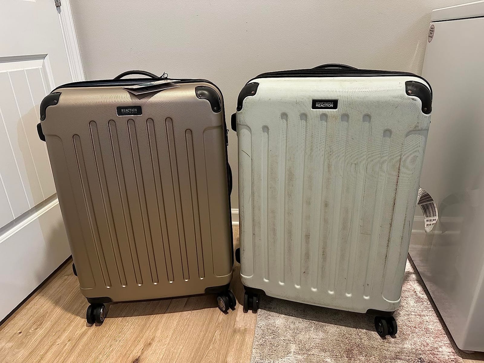 Kenneth Cole REACTION Renegade Luggage Expandable 8-Wheel Spinner Lightweight Hardside Suitcase, Champagne, 3-Piece Set (20