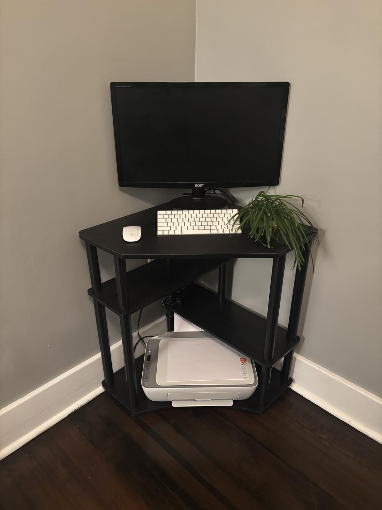 Furinno Turn-N-Tube Desk, Gaming Desk with Shelves, Corner Computer Desk with Shelves, Office Desk, Space Saving, For Home Office, Bedroom, French Oak customer photo 1