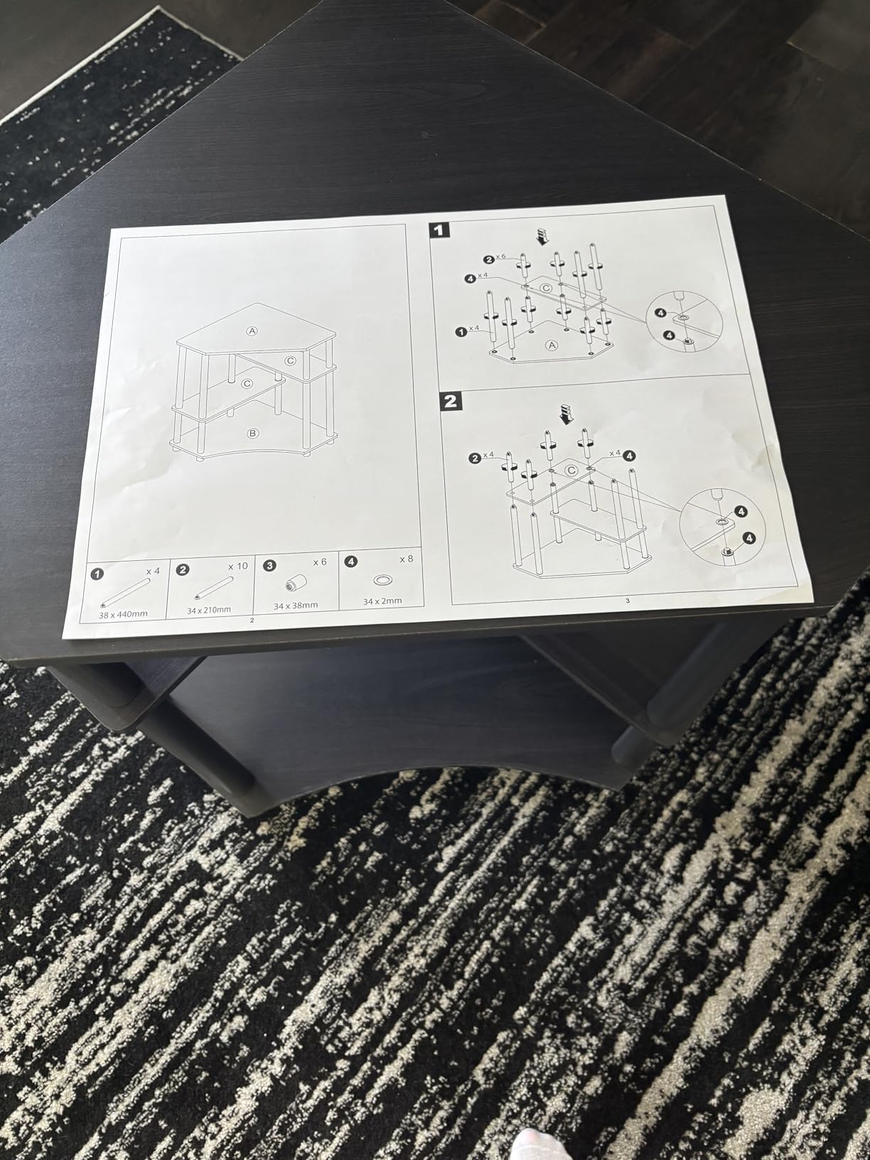 Furinno Turn-N-Tube Desk, Gaming Desk with Shelves, Corner Computer Desk with Shelves, Office Desk, Space Saving, For Home Office, Bedroom, French Oak customer photo 2