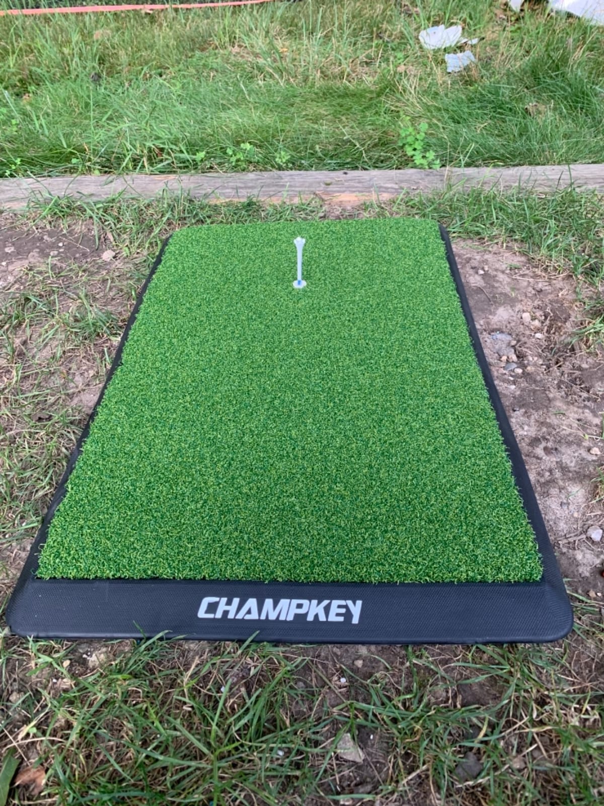 CHAMPKEY Premium Synthetic Turf Golf Hitting Mat | Heavy Duty Rubber Base Golf Practice Mat | Come with 1 Rubber Tee and 9 Plastic Tees customer photo 1