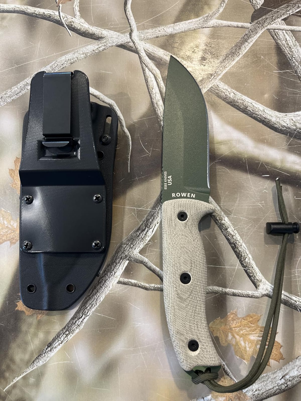 ESEE-5 1095 Carbon Steel, Black Kydex Sheath (OD Green Blade, Green Canvas Micarta 3D Handle) customer photo 2