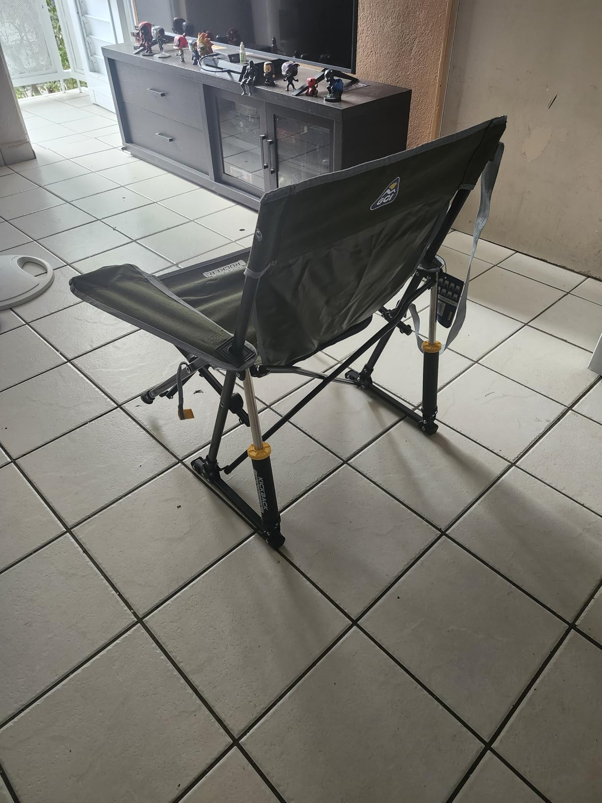 GCI Outdoor Kickback Rocker Camping Chair | Portable Folding Rocking Chair with Durable Armrests, Drink Holder & Relaxed Lowered Seat for Comfort - Grey customer photo 2