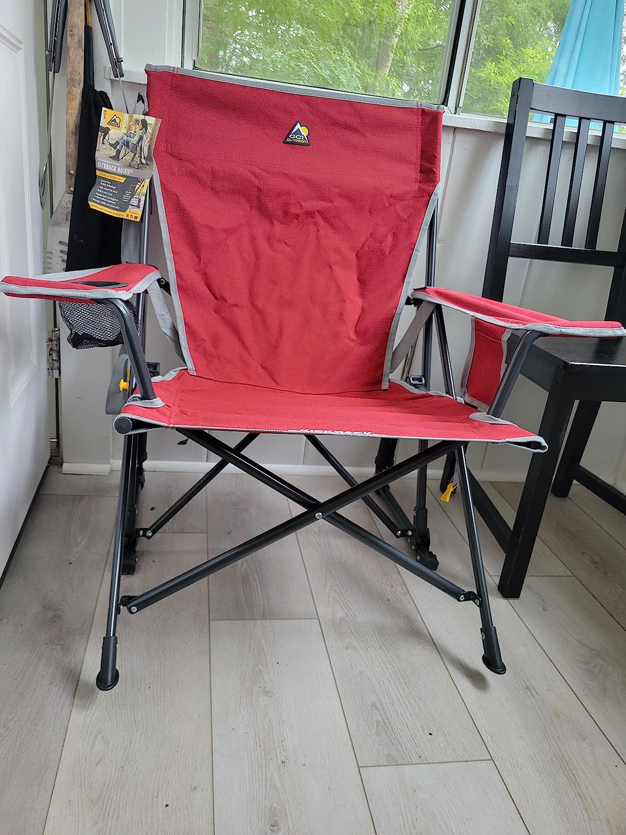 GCI Outdoor Kickback Rocker Camping Chair - Portable Folding Rocking Chair with Durable Armrests, Drink Holder & Relaxed Lowered Seat - Loden Green customer photo 1
