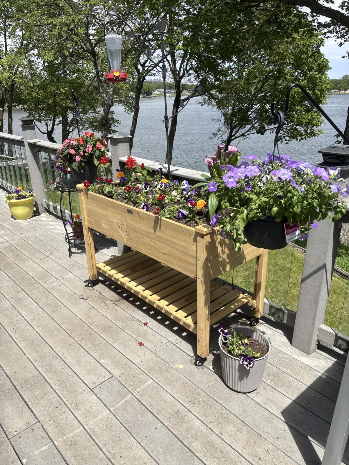 Best Choice Products Raised Garden Bed 48x24x32-inch Mobile Elevated Wood Planter w/Lockable Wheels, Storage Shelf, Protective Liner - Natural customer photo 1