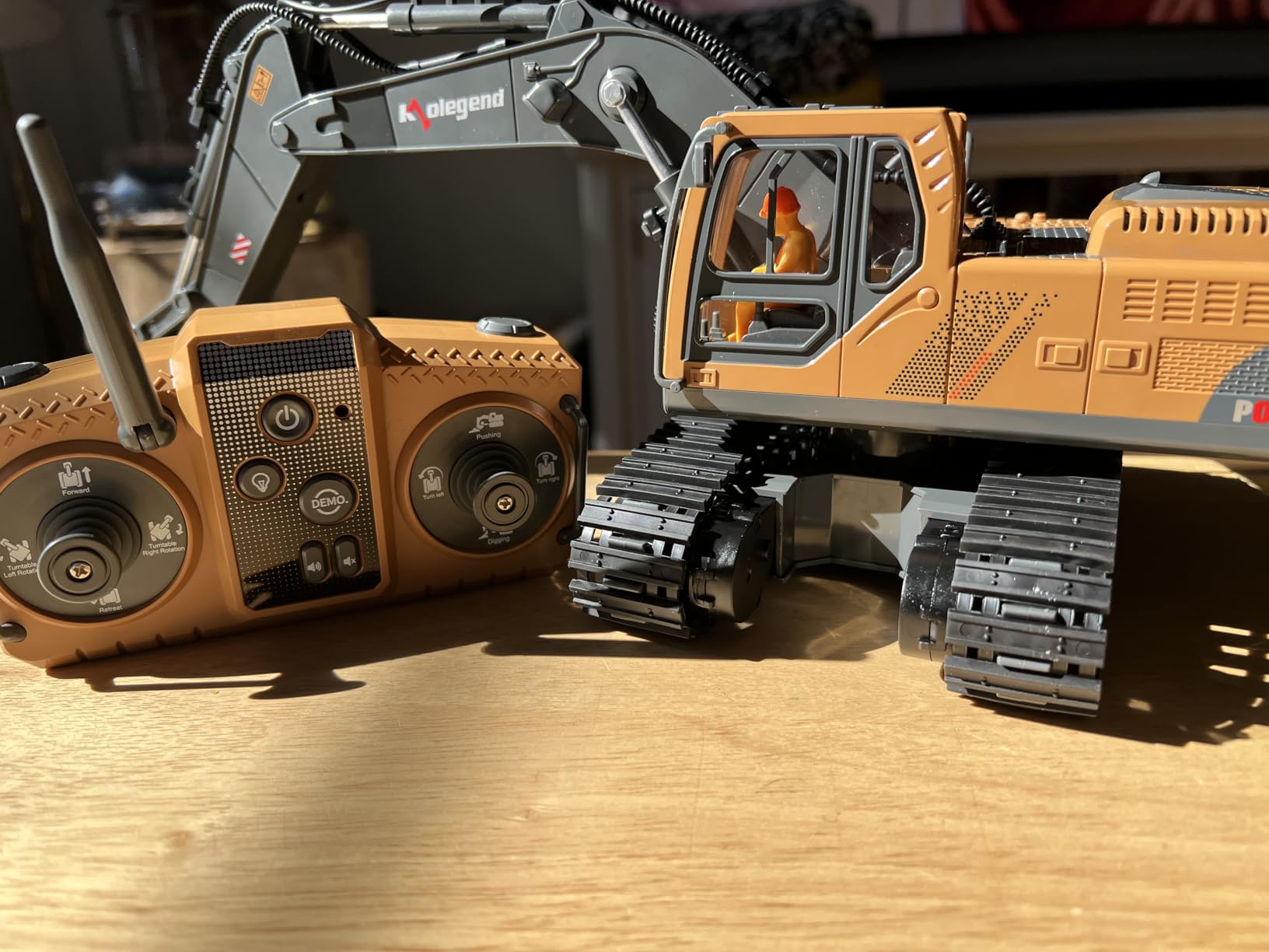 3 in 1 Remote Control Excavator Toy 1/14 Scale RC Excavator, 15 Channel Upgrade Full Functional Construction Vehicles with Tools Metal Breaker and Electric Gripper(Yellow/Black) customer photo 2