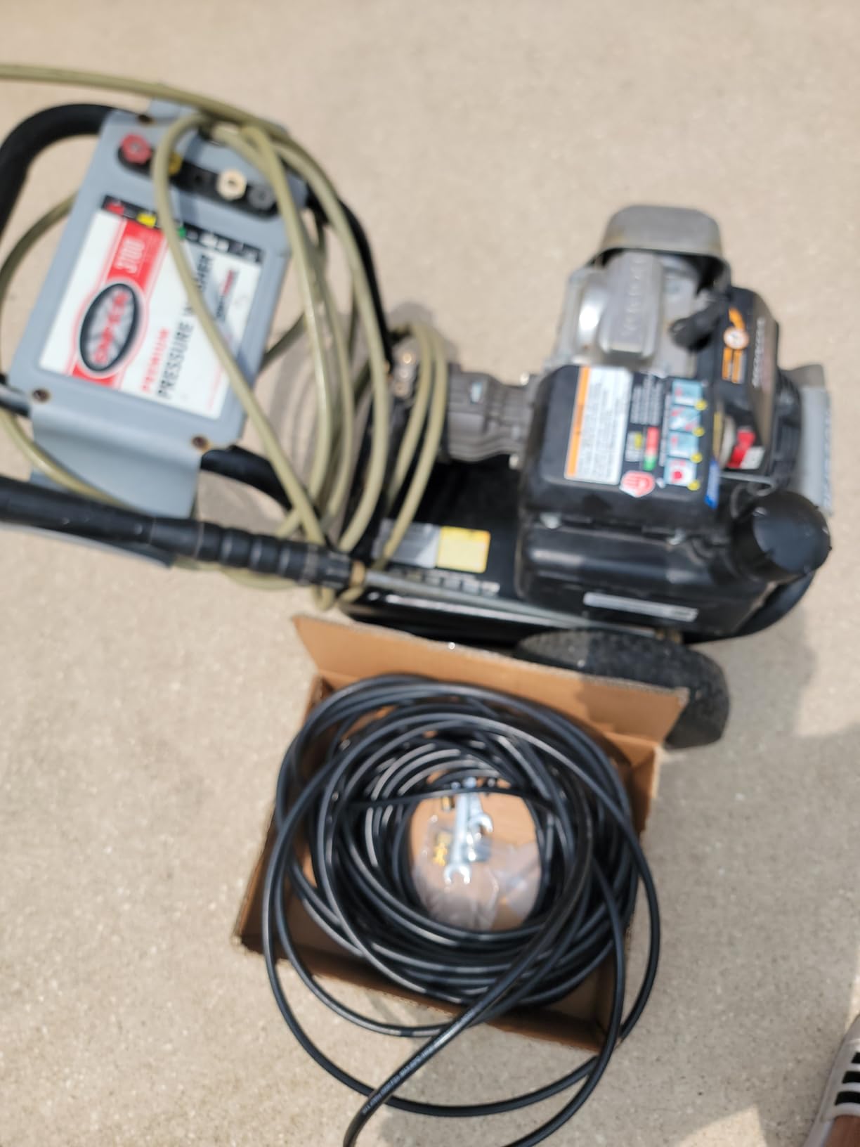 Sewer Jetter Kit 100FT for Pressure Washer, 5800PSI Drain Cleaner Hose 1/4 Inch NPT Corner Rotating and Button Nose Sewer Jetting Nozzle Spanner Waterproof Tape Pearl Corsage Pin customer photo 1