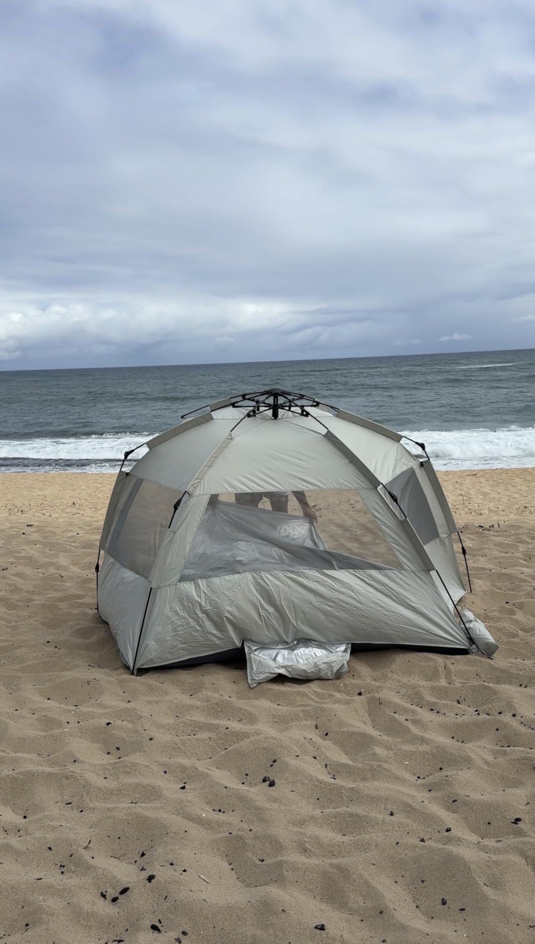 WhiteFang Deluxe Pop Up Beach Tent Sun Shade Shelter for 3-4/5-6 Person, UV Protection, Extendable Floor with 3 Ventilating Windows Plus Carrying Bag, Stakes, and Guy Lines customer photo 2