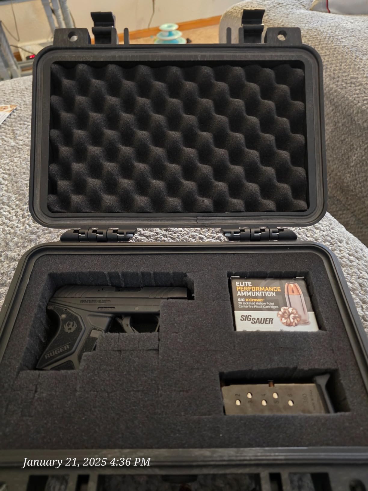 CASEMATIX Hard Gun Case for Pistols - TSA Approved Waterproof & Shockproof Handgun Case for 9mm, Compact Pistols & Accessories - Custom Foam Interior with Adjustable Inserts customer photo 2