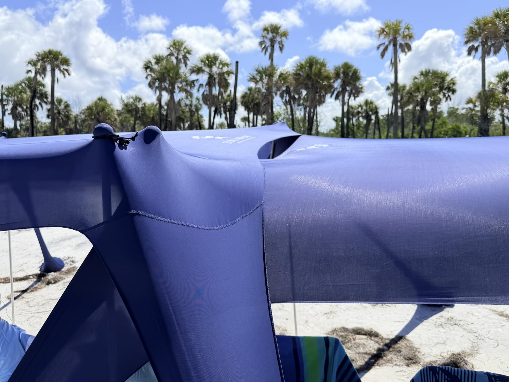SUN NINJA Beach Tent Sun Shelter, Beach Shade Canopy with UPF50+ Protection | Beach Canopy Tent Sun Shade, Cabana Includes Carry Bag, Sand Shovel, Ground Pegs, 4 Poles & Anchor Bags customer photo 1