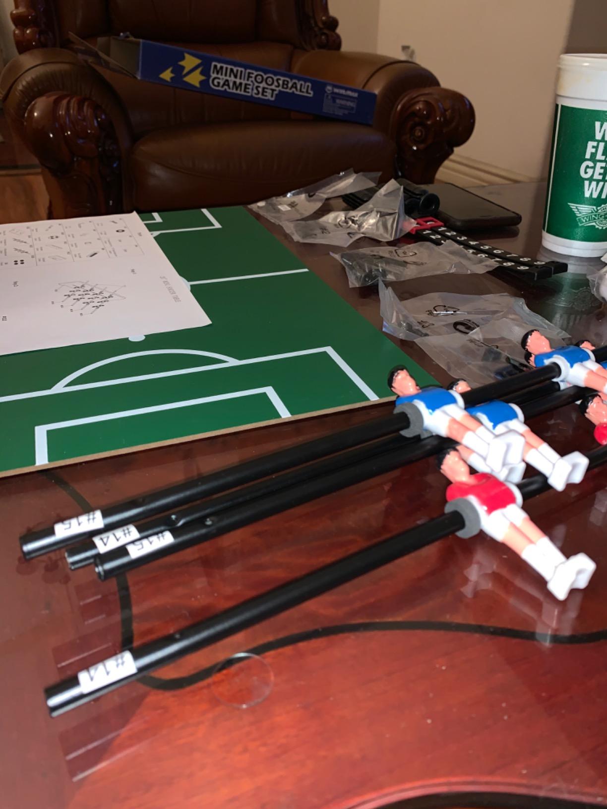 WIN.MAX Mini Foosball Table (Upgrade) 20-Inch Adult Size Easy to Store | Foosball Table Top Football/Soccer Game Table Easy to Store customer photo 2
