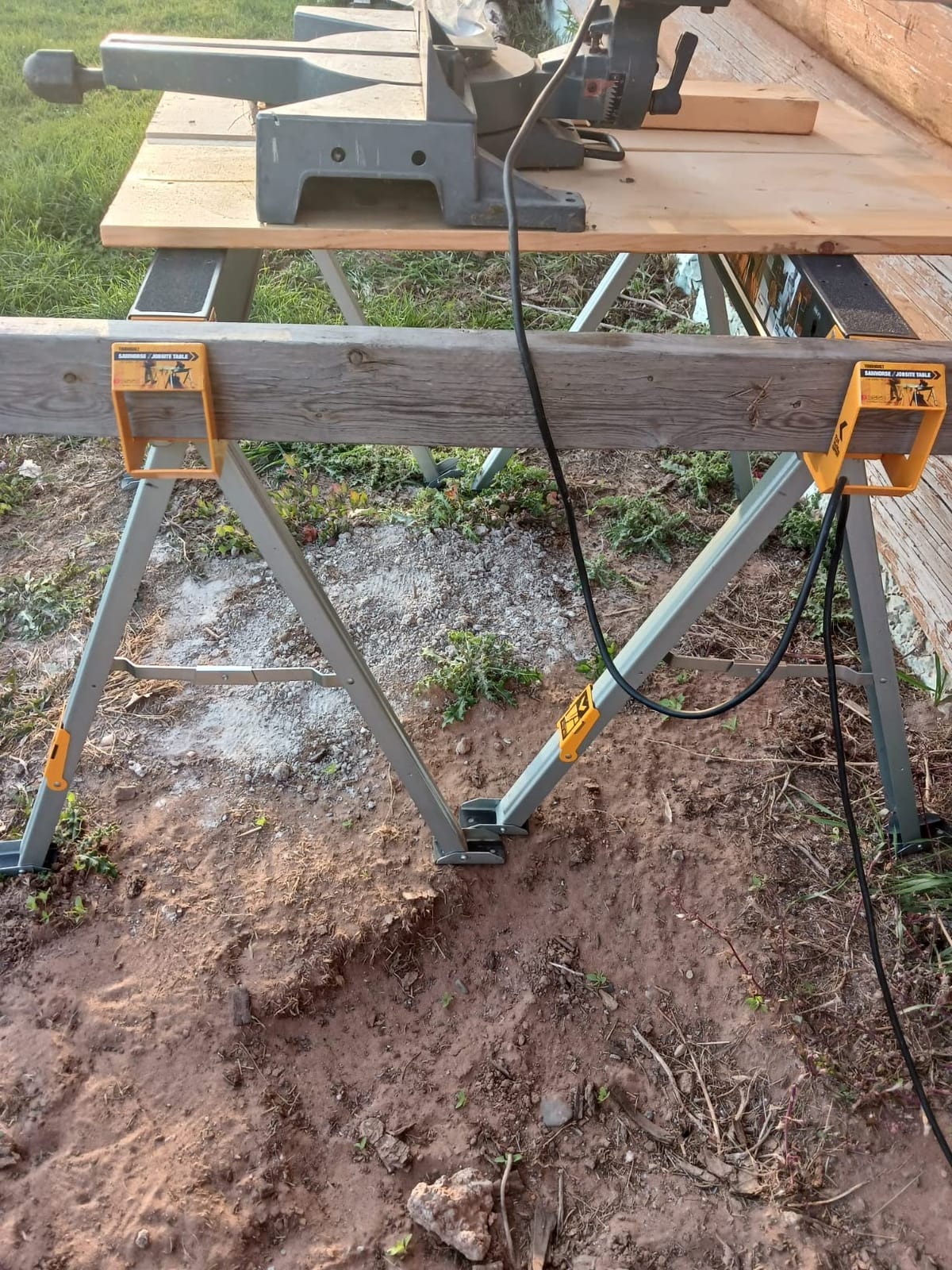 ToughBuilt - Folding Sawhorse & Jobsite Table, 2-Pack, TB-C550-2 | 2-Pack, 2,200 Lb. Combined Capacity, Adjustable 2x4 Support Arms, All-Steel Frame, Powder-Coated Finish, Folding Design customer photo 1