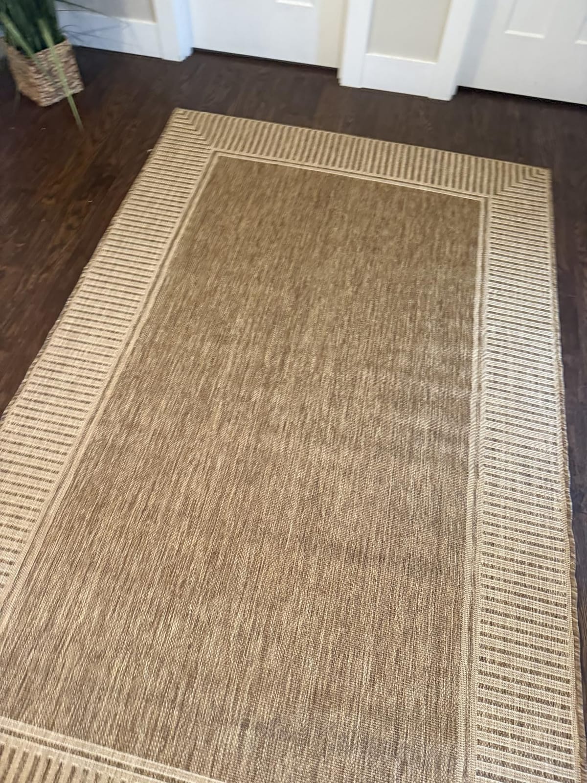 nuLOOM Asha Light Brown Bordered Indoor/Outdoor Area Rug, 5' x 8' customer photo 2