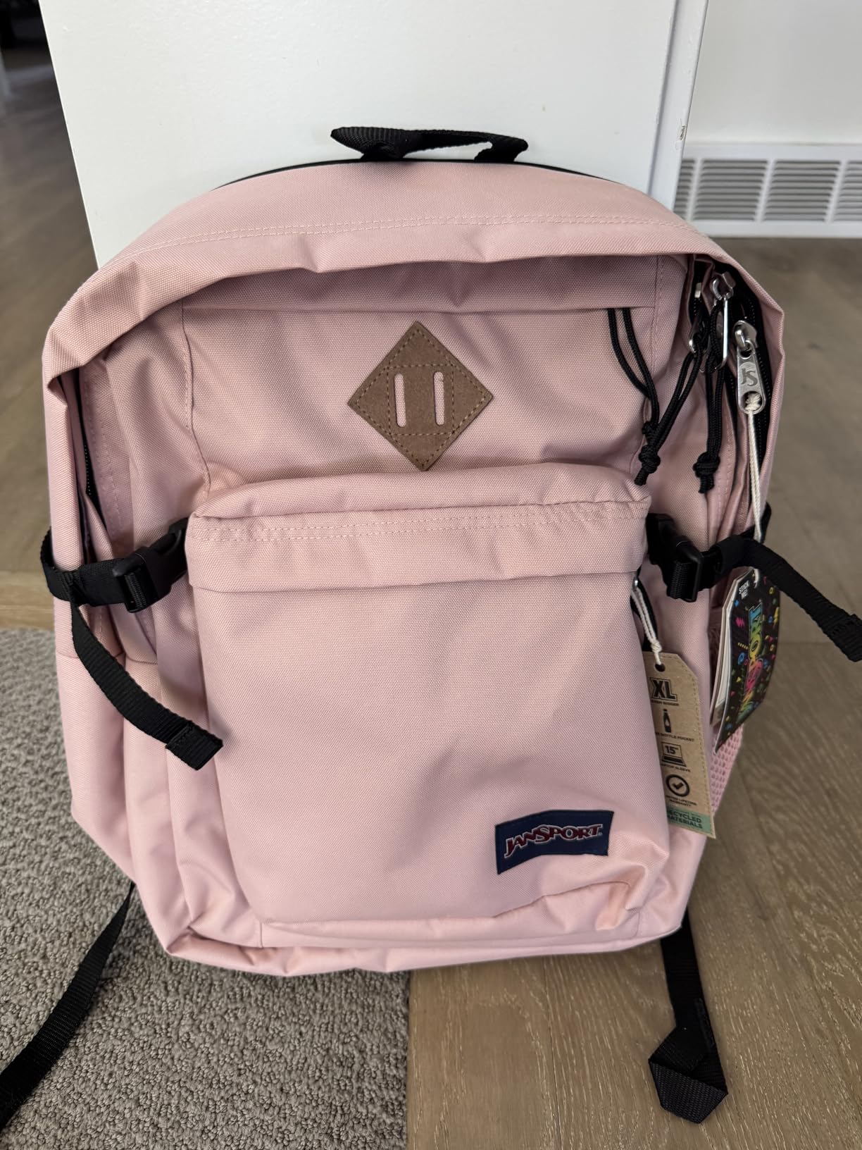 JanSport Main Campus Backpack - Travel or Work backpack w 15-Inch Laptop Sleeve and Dual Water Bottle Pockets, Black customer photo 2