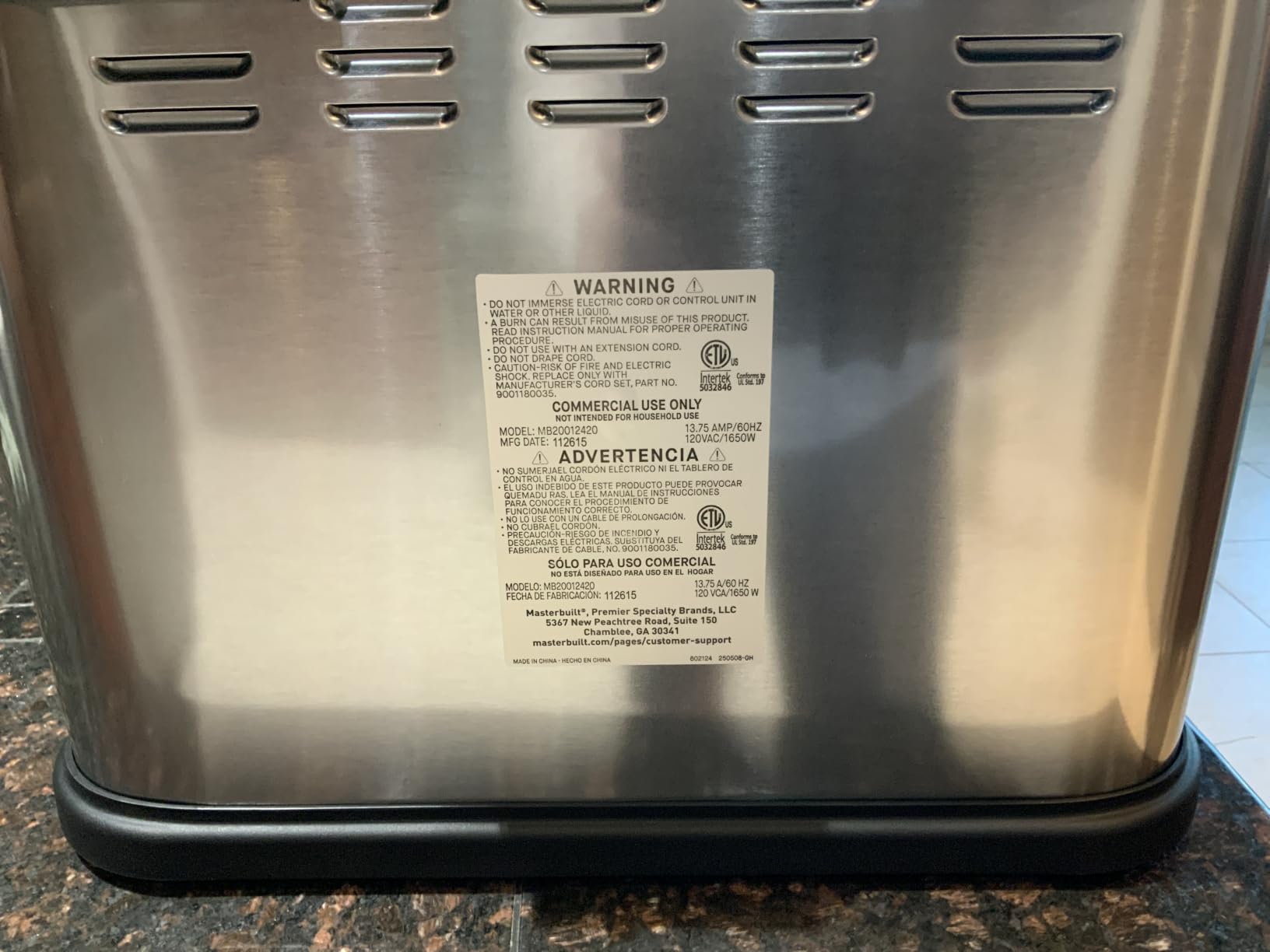 Masterbuilt 3-in-1 10 Liter XL Electric Turkey Fryer plus Boiler and Steamer Combination with Drain Basket and Breakaway Safety Cord in Stainless Steel customer photo 2
