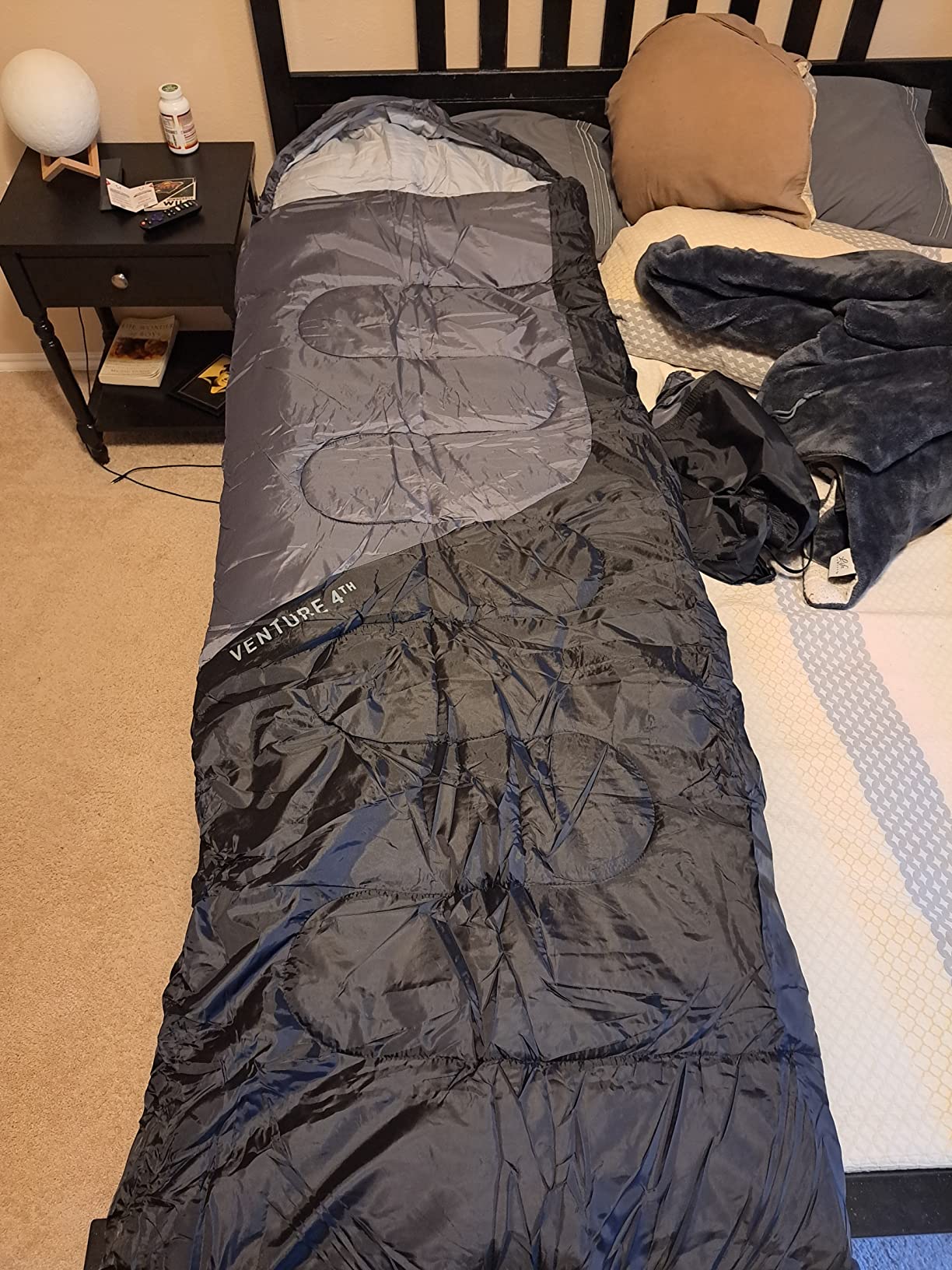 VENTURE 4TH Backpacking Sleeping Bag for Camping - Single, XXL & Double | Water-resistant, breathable polyester. Compresses into included stuff sack for easy carry. Warm & Cold Weather Options. customer photo 2