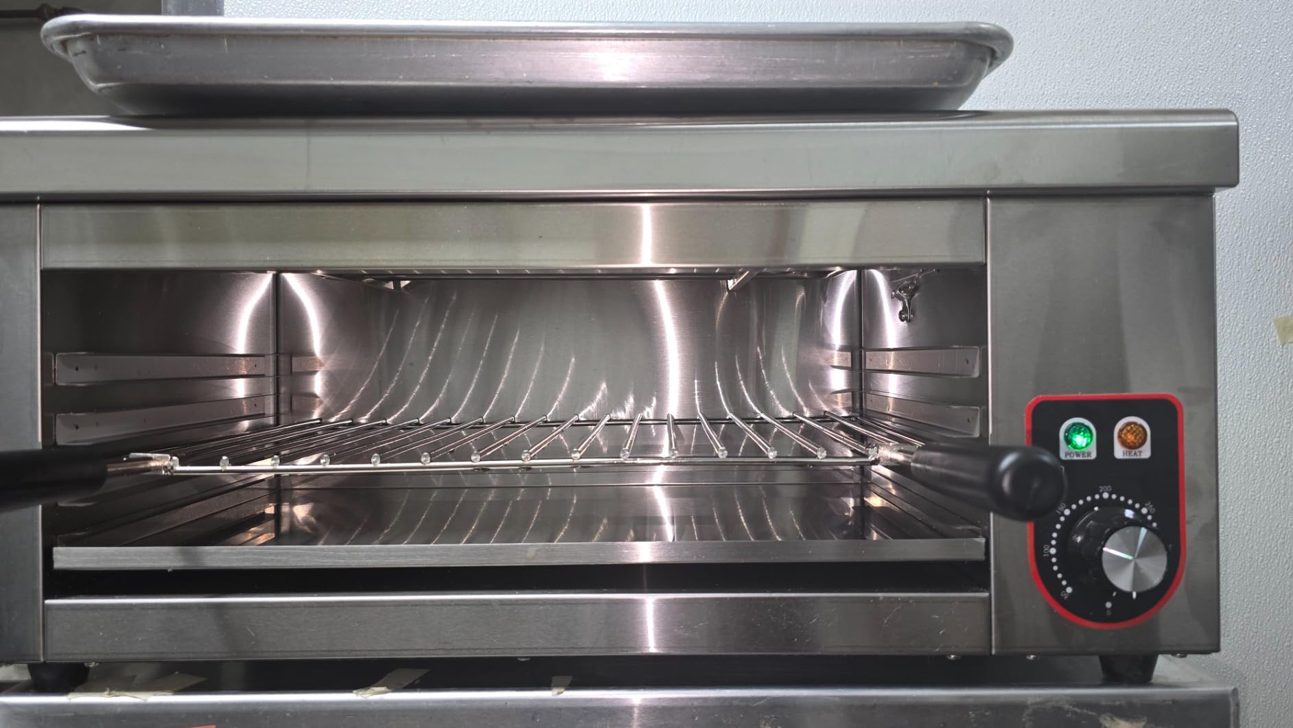 Commercial Cheese Melter Salamander Broiler, 1500W Electric Cheesemelter Heater Heating Grill, 120-570°F Rapid Heating Countertop Raclette Cheese Melting Oven customer photo 1