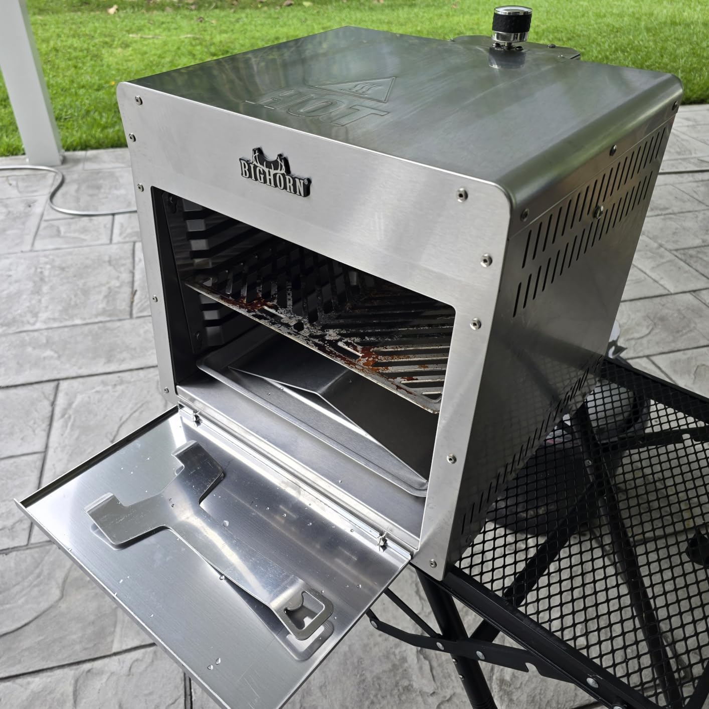 BIG HORN OUTDOORS 1500°F Infrared Propane Gas Grill - Portable Steak Broiler & Sear Station, Outdoor Salamander BBQ, Stainless Steel, 16 inch customer photo 1