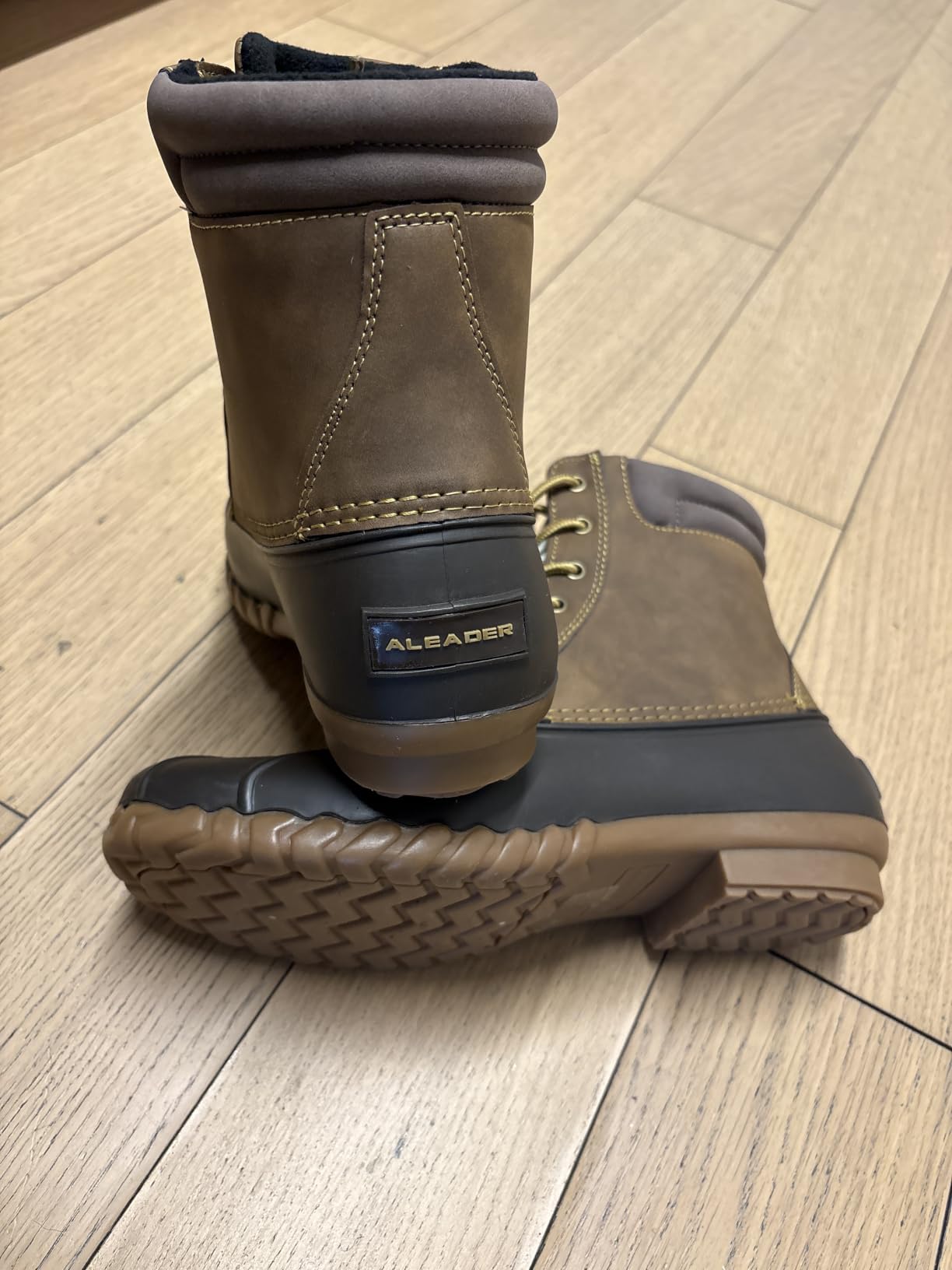 ALEADER Mens Duck Boot | Waterproof Shell | Fur Lined Insulated Winter Snow Boot customer photo 2