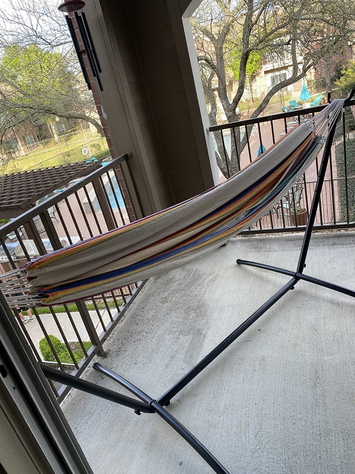 SUPER DEAL Portable 9FT Hammock Stand, Heavy Duty 2 Person 620 LBS Capacity Steel Hammock Frame with Portable Carrying Case, Adjustable 6 Optional Hook Positions, Weather Resistant Black customer photo 1