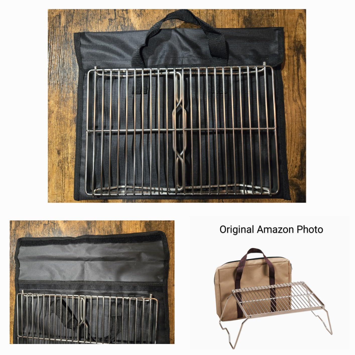 Portable Campfire Grill Grate, Medium, 304 Stainless Steel | Heavy Duty Folding Campfire Grill Grate, Fire Pit Cooking Grate with Carry Bag for Camping, BBQ, Hiking and Picnics customer photo 1