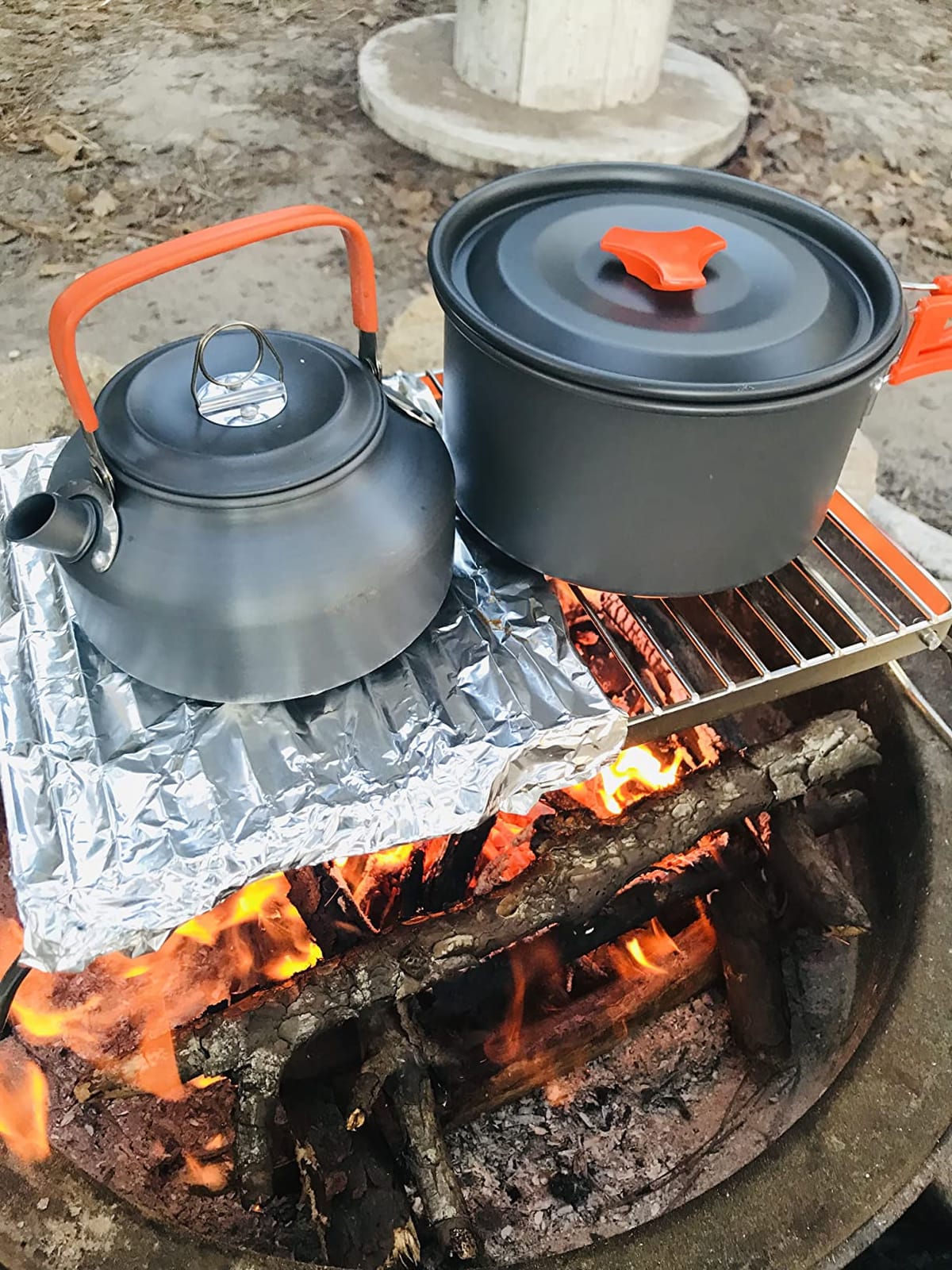 Portable Campfire Grill Grate, Medium, 304 Stainless Steel | Heavy Duty Folding Campfire Grill Grate, Fire Pit Cooking Grate with Carry Bag for Camping, BBQ, Hiking and Picnics customer photo 2