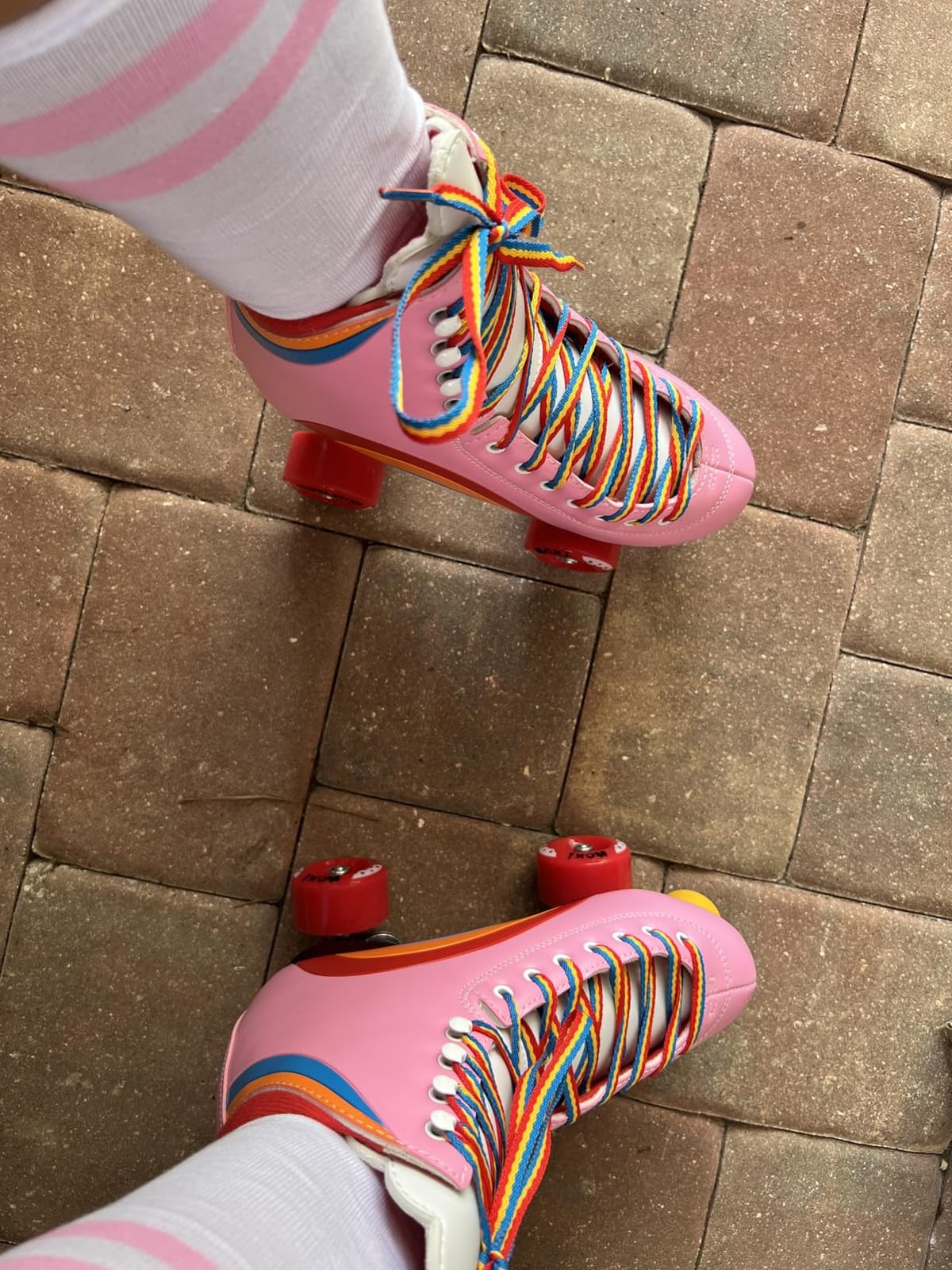 Moxi Rainbow Rider Roller Skates for Women - Beautiful, Durable, Supportive Rainbow Skates with Padded Lining, a Sturdy Plate, and Soft Outdoor Wheels customer photo 2