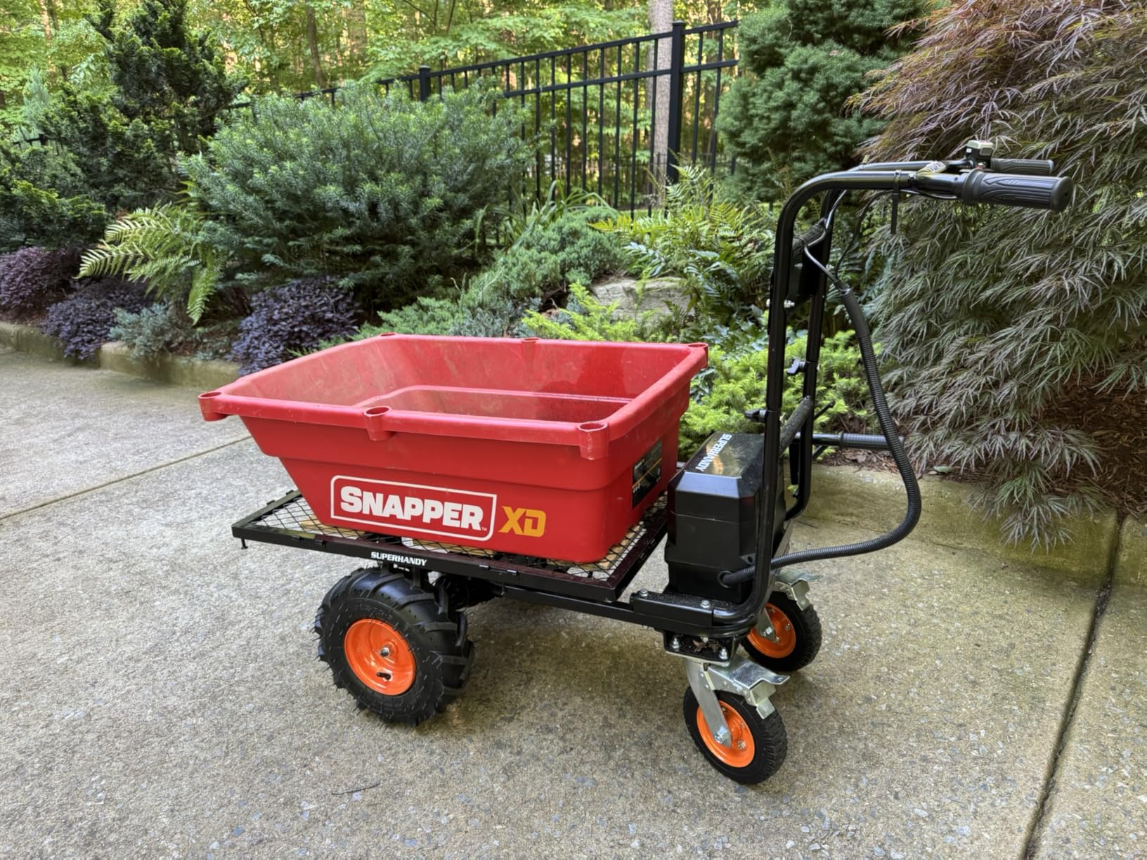 SuperHandy Utility Service Cart Power Wagon Wheelbarrow Electric 48V DC Li-Ion Powered 660Lbs Load and 1000Lbs+ Hauling Capacity Farm and Garden All Purpose Modular Cargo Bed customer photo 1