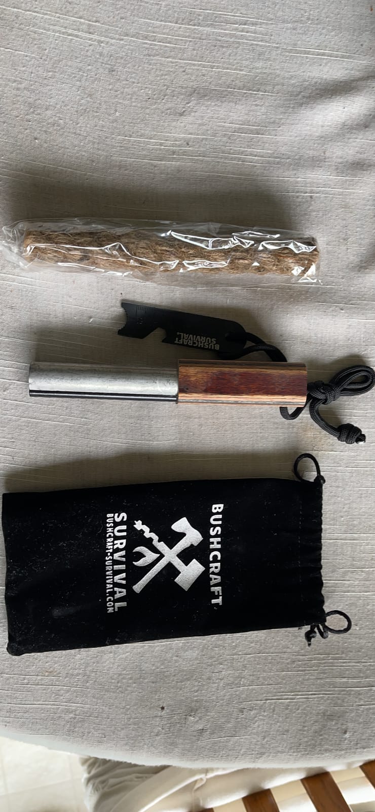 Bushcraft Survival Ferro Rod Fire Starter Kit | Flint and Steel Striker| Waterproof Magnesium Farrow Rod Tool & Firestarter for Campfires (Jumbo Magnesium Ferro Rod w/Jumbo Tinder Rope) customer photo 1