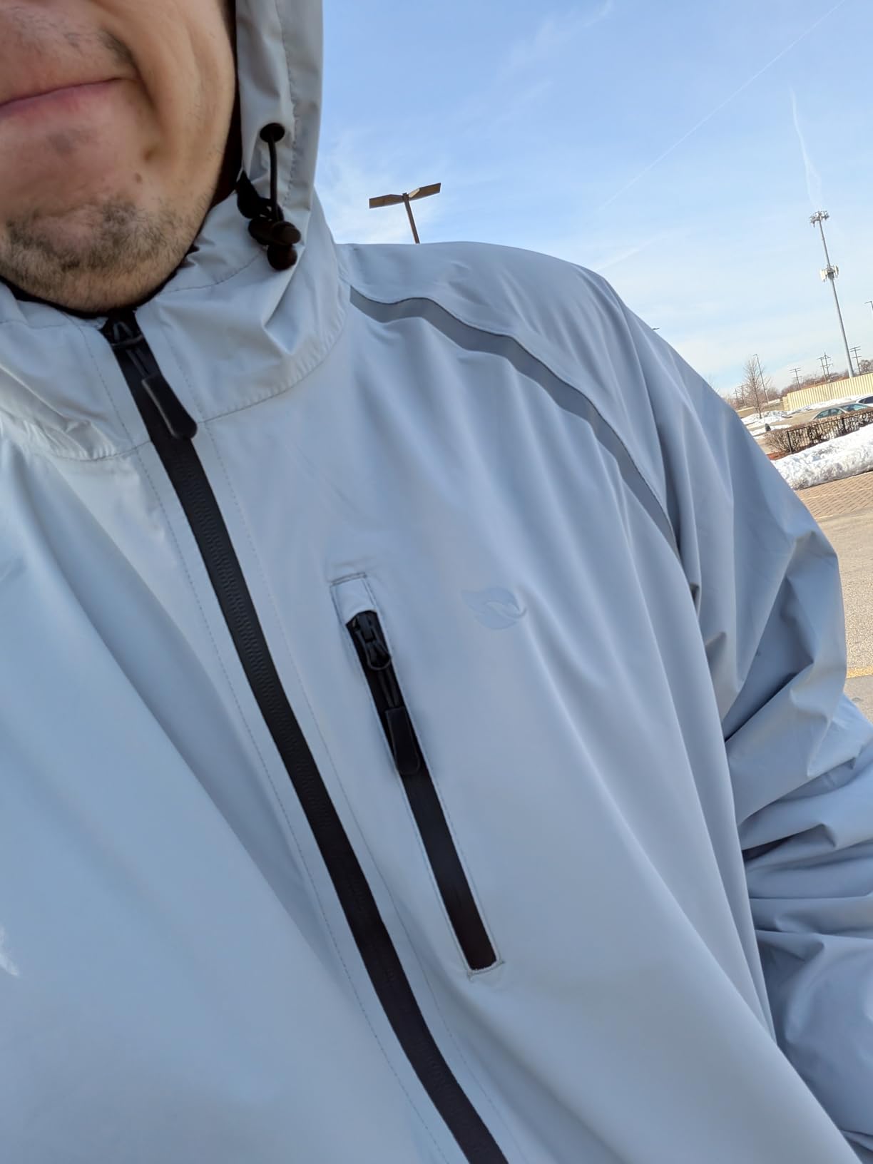 baleaf Men's Rain Jacket Waterproof Hood Lightweight Reflective Packable customer photo 2