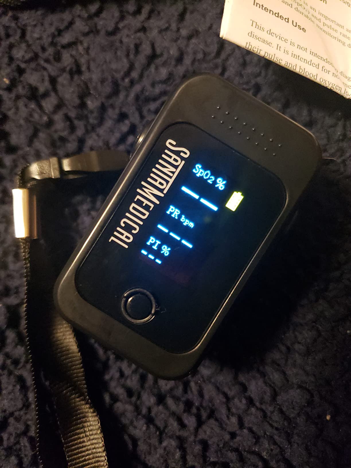 Santamedical Dual Color OLED Pulse Oximeter Fingertip Monitor (SpO2) | Blood Oxygen Saturation Monitor with Case, Batteries and Lanyard customer photo 2