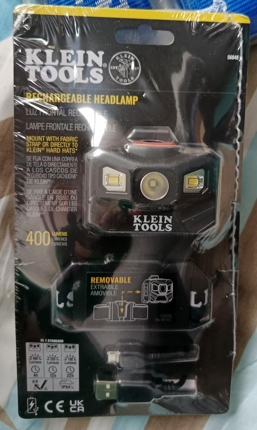 Klein Tools 56048 Rechargeable LED Headlamp, Adjustable Fabric Strap, 400 lms, All-Day Runtime, for Work, Running, Outdoor Hiking customer photo 2