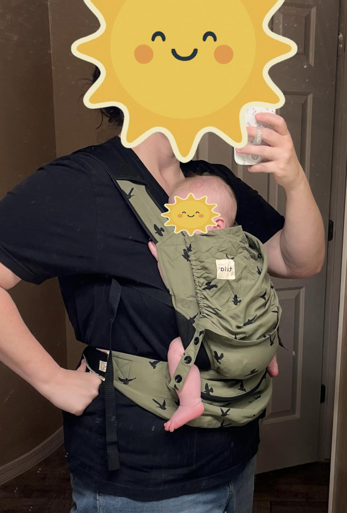Baby Tula Lite Compact Baby Carrier | Ultra Compact and Lightweight, Convenient Carry Pouch, Ergonomic and Multiple Positions for 12-30 pounds, Soar customer photo 2