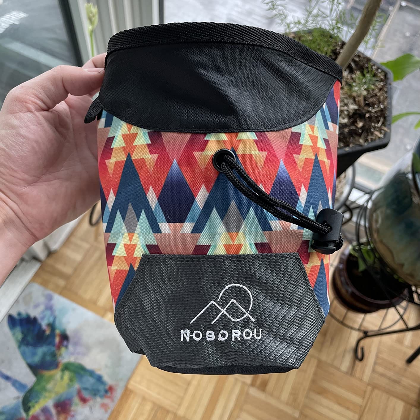 Rock Climbing Chalk Bag | Wide Opening & Fleece Lined | Removable Belt | Large Zippered Pocket | Brush Holder Loops | Bouldering, Gym, Crossfit customer photo 1