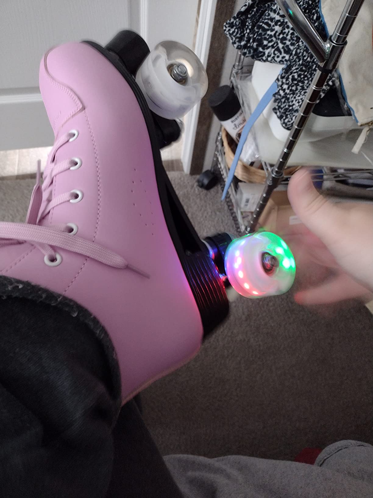 YYW Roller Skates for Women Men, High Top PU Leather Classic Double-Row, Indoor Outdoor, Beginner Shoes Bag customer photo 2