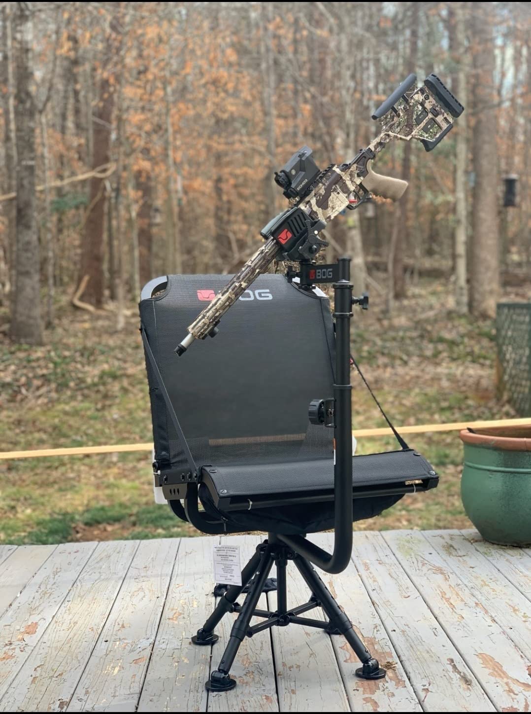 BOG DeathGrip 360 Chair with Lightweight Aluminum Construction, 4 Extendable Legs, DeathGrip Universal Gun Rest, 360 Adjustable Pivoting Seat, and Hands-Free Use During Hunting, Shooting, and Outdoors customer photo 2