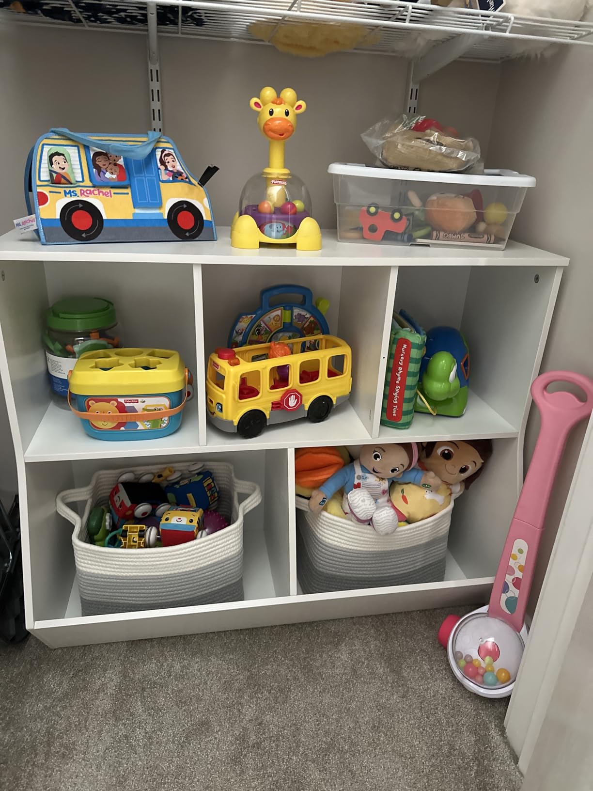 HOOBRO Kids Bookshelf, Bookcase Footboard, Toy Storage Cubby, Children's Toy Shelf, 35.4