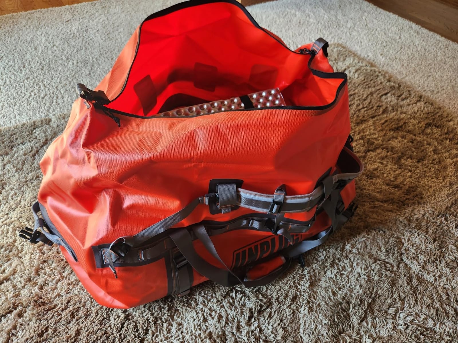 UNPLUG Ultimate Adventure | 1680D Heavy Duty Waterproof Bag | Large Travel Bag for Camping, Motorcycling, Boating, or Hunting | 110L Adventure Orange customer photo 2