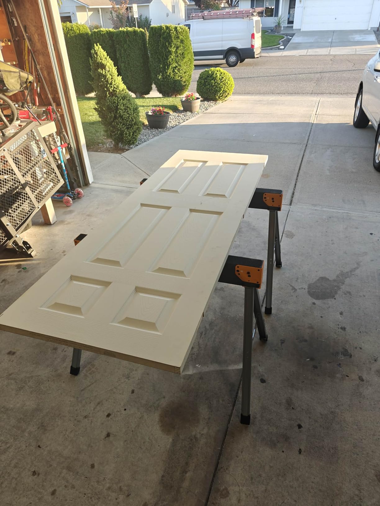 WORKESS Saw Horses 2 Pack Folding, Heavy Duty Sawhorse Table 2600 Lbs Load Capacity with 2x4 Support Legs, Portable Folding and Fast Open Legs and Easy Grip Handle for Woodworking customer photo 2